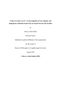 I know it when I see it: An investigation of cues, signals, and judgements of British social class on social network site profiles