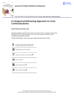 A categorical reframing approach to crisis communications