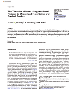The theatrics of hate: using art-based methods to understand hate crime and football fandom