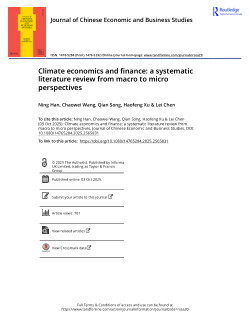 Climate economics and finance: a systematic literature review from macro to micro perspectives