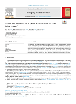Formal and informal debt in China: Evidence from the 2014 <i>hukou</i> reform