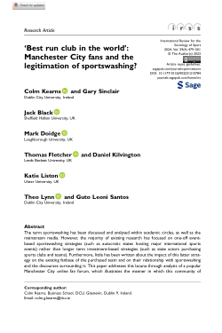 ‘Best run club in the world': Manchester City fans and the legitimation of sportswashing?