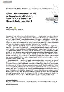 From labour process theory to organisational political economy: A response to Benassi, Ikeler and Wood