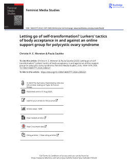 Letting go of self-transformation? Lurkers’ tactics of body acceptance in and against an online support group for polycystic ovary syndrome