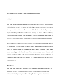 Representing nations as ‘things’: Media, nationhood and entitativity