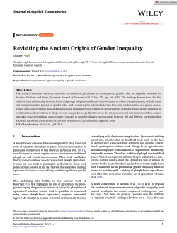 Revisiting the ancient origins of gender inequality