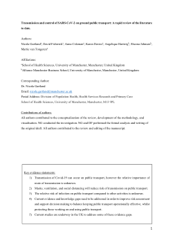 Transmission and control of SARS-CoV-2 on ground public transport: A rapid review of the literature to date.