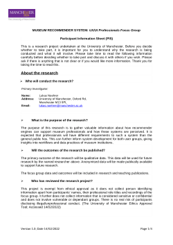 Museum Professionals Focus Groups