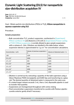 Dynamic Light Scattering (DLS) for nanoparticle size-distribution acquisiton IV