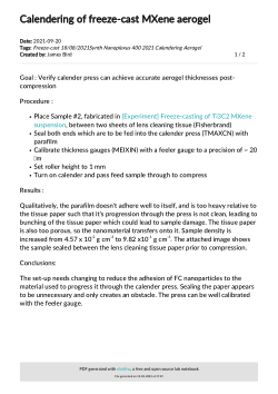 Calendering of freeze-cast MXene aerogel