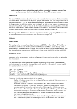 Protocol for scoping review "Understanding the impact of health literacy in stillbirth prevention in pregnant women of low socioeconomic or ethnic minority background"