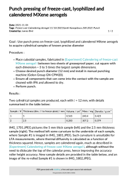 Punch pressing of freeze-cast, lyophilized and calendered MXene aerogels