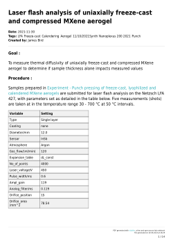 Laser flash analysis of uniaxially freeze-cast and compressed MXene aerogel