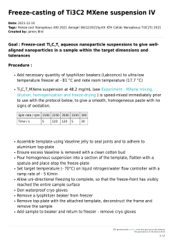 Freeze-casting of Ti3C2 MXene suspension IV