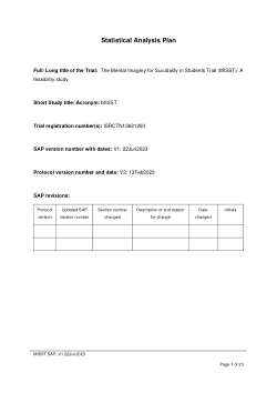 Statistical Analysis Plan