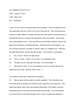 Medicines Optimisation in Paediatric In-Patients (MOPPEt) Qualitative Data Set