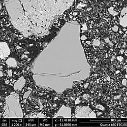 Back-scatter electron images of phases and clasts in sample 73002,6012