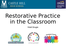 Restorative Practice: Managing Behaviour and Resolving Conflict with Empathy
