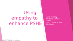 Using empathy to enhance PHSE