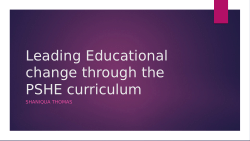 Adapting the PSHE Curriculum
