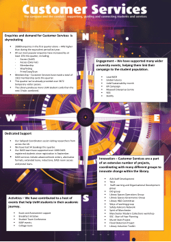 Customer Services: The compass and the conduit - supporting, guiding and connecting students and services