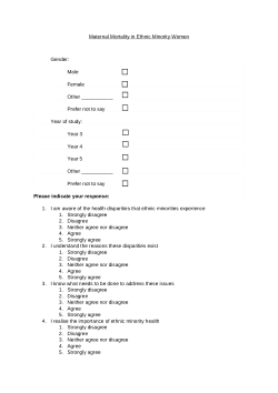 An evaluation of a pilot workshop to educate medical students about maternal mortality in ethnic minority women: workshop questionnaire