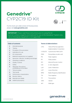 Genedrive CYP2C19 ID Kit - Instructions for Use (IFU) V5.0