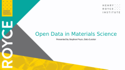 Open Data in Materials Science