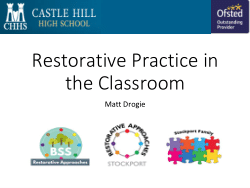 <b>Restorative Practice: Managing Behaviour and Resolving Conflict with Empathy</b>