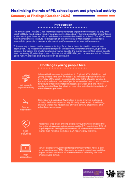 Infographic Maximising the role of PE, school sport and physical activity Summary of Findings