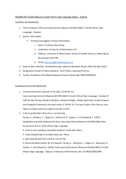 Early Learning Outcome Measure (ELOM) (4&5) in South African Sign Language - Dataset