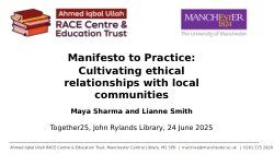 Manifesto to Practice: Cultivating ethical relationships with local communities