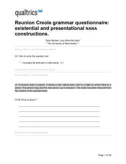 A Study of the Grammar of Réunion Creole