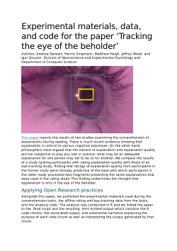 Experimental materials, data, and code for the paper ‘Tracking the eye of the beholder’