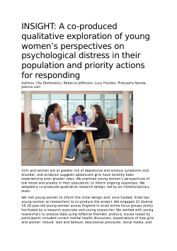 INSIGHT: A co-produced qualitative exploration of young women’s perspectives on psychological distress in their population and priority actions for responding