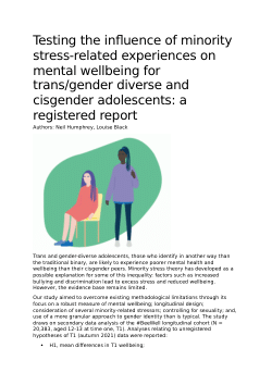 Testing the influence of minority stress-related experiences on mental wellbeing for trans/gender diverse and cisgender adolescents: a registered report