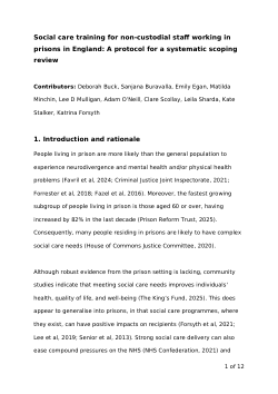 Protocol for a scoping review of social worker training in prisons