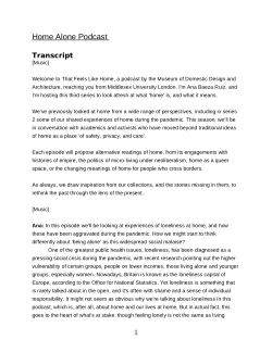 That Feels Like Home podcast S3 episode 5: Home Alone