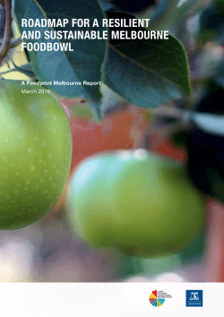 Roadmap for a resilient and sustainable Melbourne foodbowl