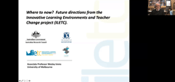 Where to now? Future directions from the Innovative Learning Environments and Teacher Change project. Invited address presented at Education Estates conference, United Kingdom, Oct 13, 2020