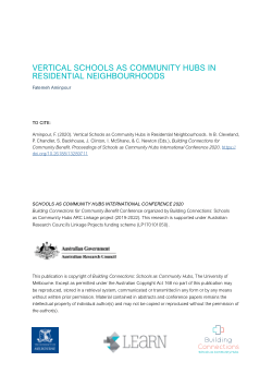 Vertical Schools as Community Hubs in Residential Neighbourhoods