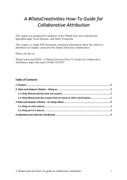 A #DataCreativities How-To Guide for Collaborative Attribution