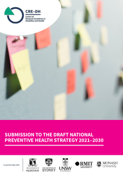 Submission to the draft National Health Preventive Strategy