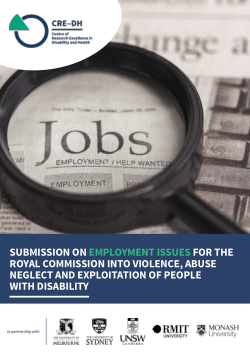 Submission to the  Employment and Discrimination Issues Paper, Royal Commission into Violence, Abuse, Neglect and Exploitation of People with Disability