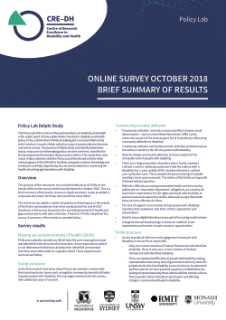 Debates in Disability and Health Policy: Health inequities and the social determinants of health for Australians with disability