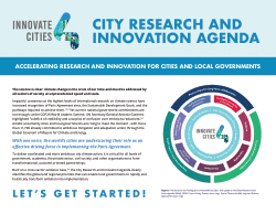 City Research and Innovation Agenda, update