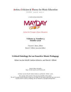 <b>Critical Ontology for an Enactive Music Pedagogy</b>
