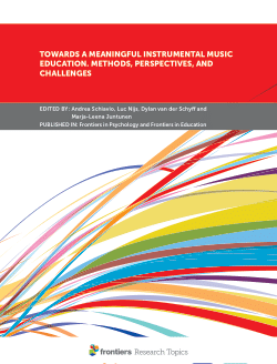 Towards a Meaningful Instrumental Music Education: Methods, Perspectives, and Challenges