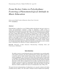 <b>From Necker cubes to polyrhythms: Fostering a phenomenological attitude in music education</b>