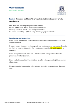 Data and questionnaire  for "The costs and benefits of publicising species discoveries"
